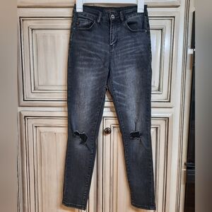 Risen Jeans -‎ Waist 26 - Size 3 - Black - Distressed
